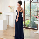 Charming A-Line Sleeveless Dark Green Bridesmaid Dress With Split Front