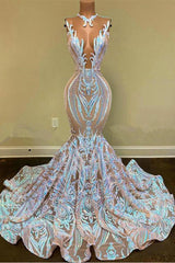 Amazing Sleeveless Mermaid Prom Dress Long Special Fabric Evening Gowns