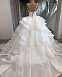 Appliques Attractive Sleeveless Sweetheart Spaghetti-Straps Wedding Dresses