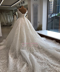 Appliques Off-the-shoulder Elegant Ball-Gown Wedding Dresses