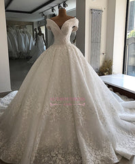 Appliques Off-the-shoulder Elegant Ball-Gown Wedding Dresses