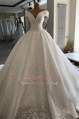 Appliques Off-the-shoulder Elegant Ball-Gown Wedding Dresses