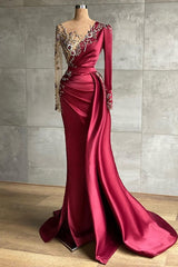 Asymmetrical Mermaid Long Sleeves Prom Dress with Ruffles Online