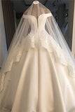 Ball-Gown Off-the-shoulder Excellent Appliques Wedding Dresses