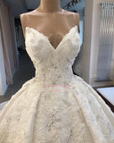 Ball-Gown Sweetheart Appliques Brilliant Sleeveless Wedding Dresses