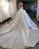 Ball-Gown Sweetheart Appliques Brilliant Sleeveless Wedding Dresses