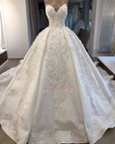 Ball-Gown Sweetheart Appliques Brilliant Sleeveless Wedding Dresses