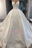 Ball-Gown Sweetheart Appliques Brilliant Sleeveless Wedding Dresses