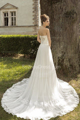 Beading Crystal Chiffon Bridal Dress Sweetheart Lace Elegant Wedding Dress