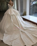 Beautiful Off-the-shoulder Ball-Gown Lace Wedding Dresses