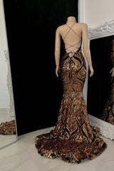 Beautiful Sleeveless Halter Criss-cross Mermaid Prom Dress