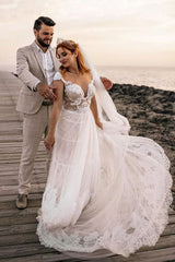 Beautiful Sweetheart Illusion Empire Wedding Dress with Lace