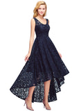 Scoop Sleeveless Lace Prom Party Dress Hi-Lo On Sale