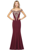 Beautiful Mermaid Off-the-Shoulder Lace Prom Dress Long With Appliques