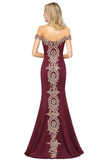 Beautiful Mermaid Off-the-Shoulder Lace Prom Dress Long With Appliques