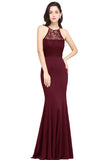 Halter Sleeveless Lace Mermaid Prom Dress Long On Sale