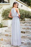 Gorgeous Halter Sleeveless Chiffon Party Dress Long