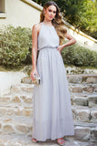 Gorgeous Halter Sleeveless Chiffon Party Dress Long