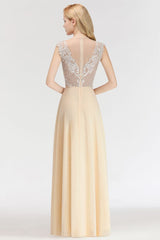 Champagne Sleeveless Elegant Crystal Bridesmaid Dresses Long Party Dress