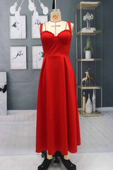 Charming Sleveless Red Homecoming Dress Sweetheart Evening Party Dress