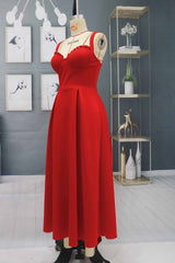 Charming Sleveless Red Homecoming Dress Sweetheart Evening Party Dress