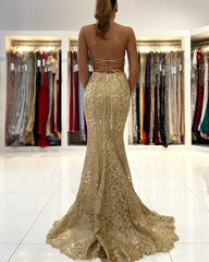 Charming Straps Lace Mermaid Prom Gown Sleeveless Long Evening Dress