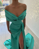 Chic Long Off-the-shoulder Prom Dresses With Split