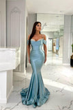 Chic Spaghetti-Straps Cap Sleeves Mermaid Prom Dress With Ruffles