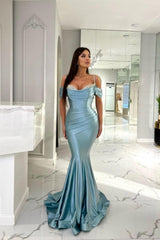 Chic Spaghetti-Straps Cap Sleeves Mermaid Prom Dress With Ruffles