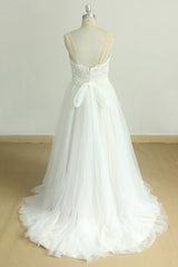 Chic Sweetheart Lace Wedding Dress | A-line White Tulle Bridal Gowns