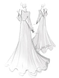 Chiffon White Long Sleeves Backless Lace A-Line Wedding Dresses