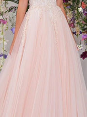 Country A-Line Wedding Dress Strapless Lace Tulle Sleeveless Bridal Gowns Wedding Dress in Color