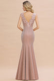 Dusty Pink Shinning Long Prom Dress Mermaid With Appliques