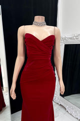 Elegant Long Sweetheart Ruched Sleeveless Mermaid Prom Dress