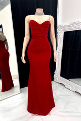 Elegant Long Sweetheart Ruched Sleeveless Mermaid Prom Dress