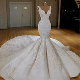 Elegant Mermaid Lace Wedding Dresses Online | Sleeveless Puffy Bridal Gowns