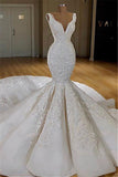 Elegant Mermaid Lace Wedding Dresses Online | Sleeveless Puffy Bridal Gowns