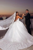 Elegant Princess A-line Sleeveless Appliques Backless Wedding Dress