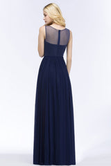 Elegant Scoop Neck Bridesmaid Dress Chiffon Appliques Sleeveless