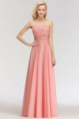 Elegant Sweetheart Elegant Appliques Bridesmaid Dresses Ruffle Chiffon