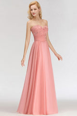 Elegant Sweetheart Elegant Appliques Bridesmaid Dresses Ruffle Chiffon