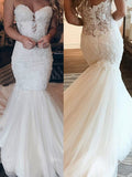 Elegant Sweetheart Strapless Mermaid Wedding Dresses