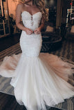 Elegant Sweetheart Strapless Mermaid Wedding Dresses