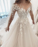 Eye-catching Tulle Lace Appliques Off The Shoulder Ruffles Wedding Dresses