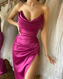 Fabulous Ankle Length Strapless Modern Prom Dresses With Split