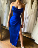 Fabulous Ankle Length Strapless Modern Prom Dresses With Split