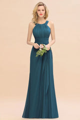 Fabulous Halter Elegant Bridesmaid Dresses Long Dress for Wedding Party