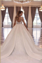 Fabulous Long Princess Long Sleevesless Bridal Dress With Lace