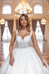 Fabulous Long Princess Long Sleevesless Bridal Dress With Lace