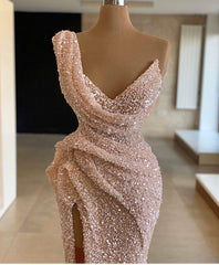 Fabulous Sequins Mermaid Long Prom Dress Slit Online